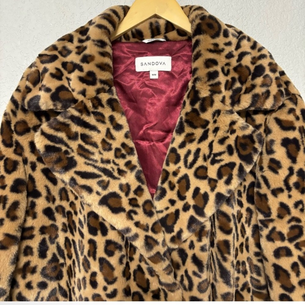 SANDOVA • Mob Boss • Gorgeous Leopard Print Long Faux Fur Coat - Picture 3 of 12